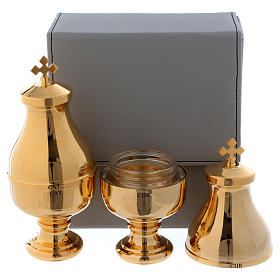 Holy Oils: case in faux leather with two containers 50 cc