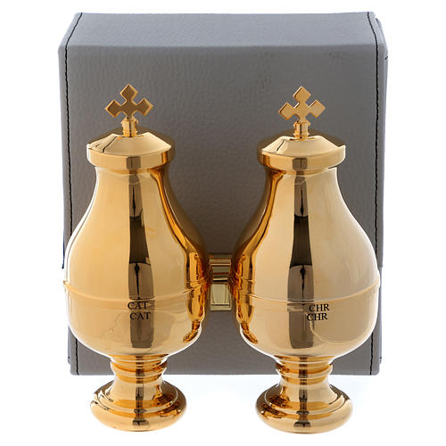 Holy Oils: case in faux leather with two containers 50 cc 1