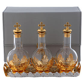 Case with triple Holy oils stock screw cap and tray