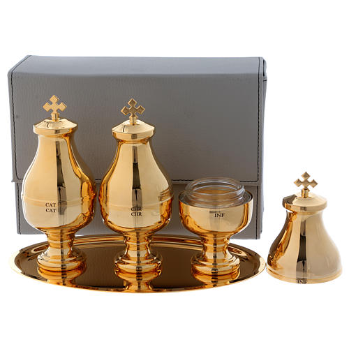 Holy Oils: case in faux leather with three Crismera containers 2