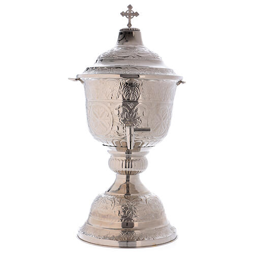 Silver-plated brass vase for holy oils for the sick 1