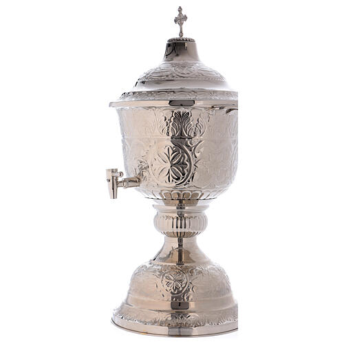 Silver-plated brass vase for holy oils for the sick 3
