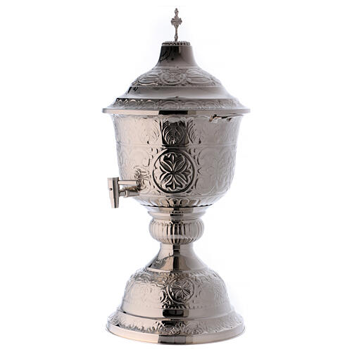 Vase for sacred oils for catechumens made of silver-plated brass 4