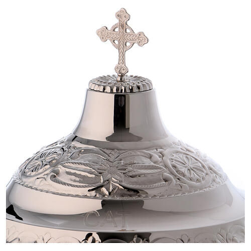 Vase for sacred oils for catechumens made of silver-plated brass 5