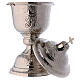 Vase for sacred oils for catechumens made of silver-plated brass s6