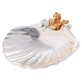 Baptismal shell with gold plated angel