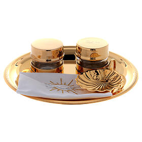 Baptism oils kit in golden brass 24K