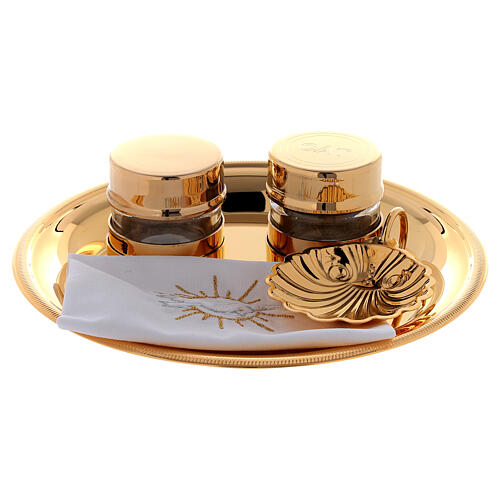 Baptismal set in 24-karat gold plated brass 1