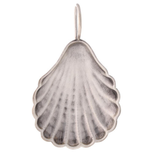 Baptismal shell with handle silver-plated brass 2