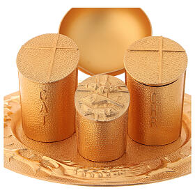 Baptismal set, gold plated casted brass