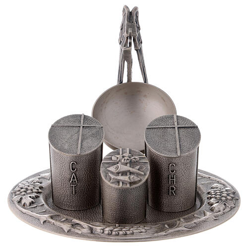 Baptismal set, silver-plated casted brass 1