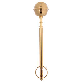 Holy water sprinkler, gold plated brass, 20 cm