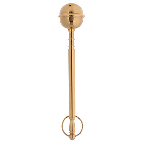 Holy water sprinkler, gold plated brass, 20 cm 1