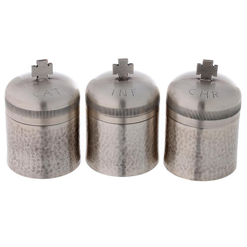 Holy oils set of 3 silver-plated brass 50 ml 2