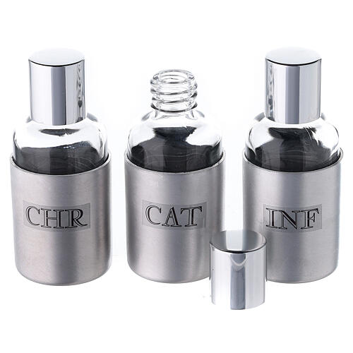 Étui rigide en cuir synthétique noir avec set trois bouteilles 30 ml 3