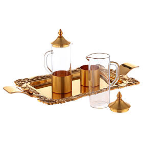 Handmade gold-plated brass ampoule service