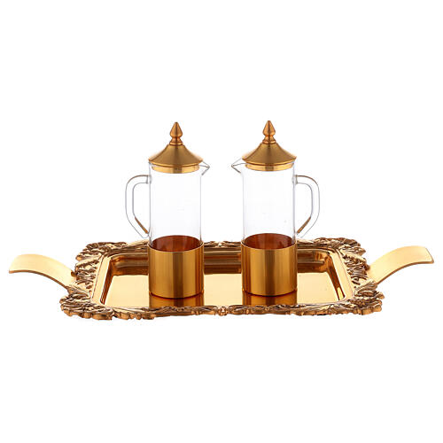 Cruet set in golden brass handmade  3