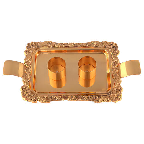 Cruet set in golden brass handmade  4