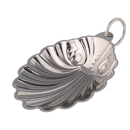 Baptismal shell silver-plated brass with handle 1