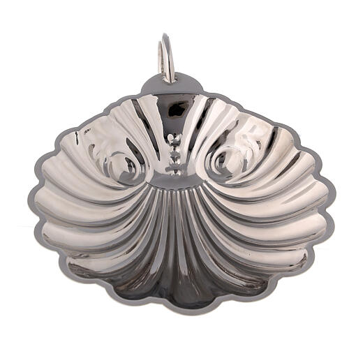 Baptismal shell silver-plated brass with handle 2