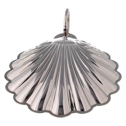 Baptismal shell silver-plated brass with handle 3