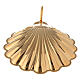 Concha de batismo latão dourado 24 K com alça anilha, 9x11 cm s3