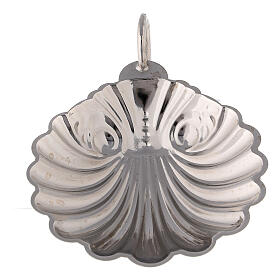 Baptismal shell of silver-plated brass 3 1/2 in