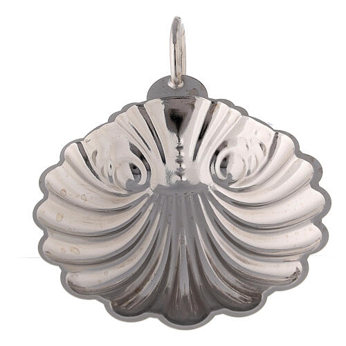 Baptismal shell of silver-plated brass 3 1/2 in 2