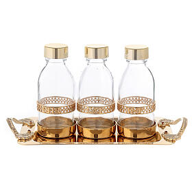Set for holy oils in guaranteed 24k golden brass