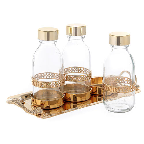Set for holy oils in guaranteed 24k golden brass 2