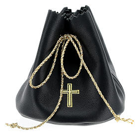 Holy oil bag in black leather
