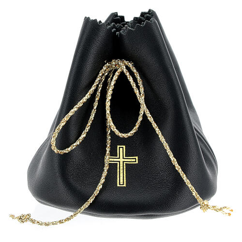 Holy oil bag in black leather 1