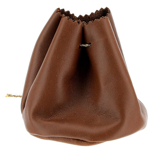 Holy oil bag in brown leather 2
