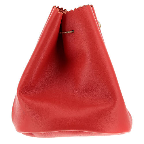 Bolsa para vasos de Santos Óleos couro natural vermelho 10x11x11 cm 2