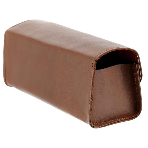 Estojo para 3 vasos Santos Óleos couro castanho 3