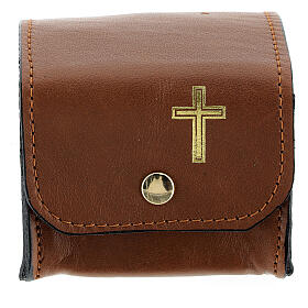 Brown leather holy oil case