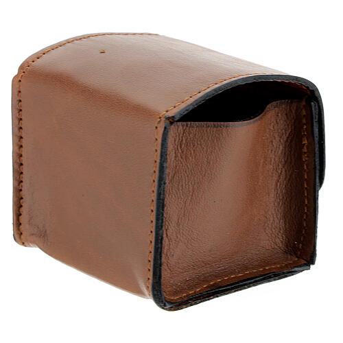 Brown leather holy oil case 2