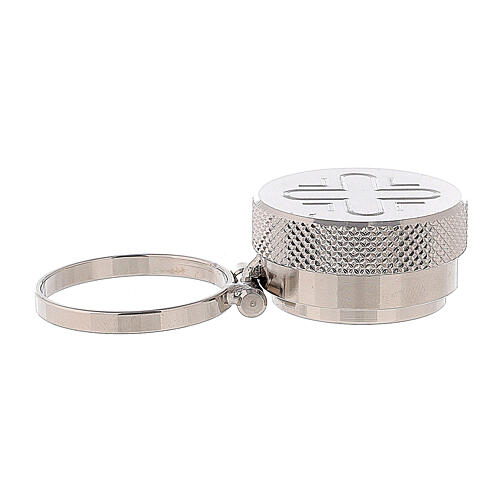 Red jacquard box with double holy oil jar 4.5x5.5x3 cm 2