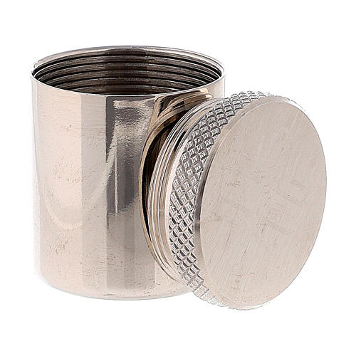 Vase simple pour Huiles Saintes laiton coloré argent 3 cm 2