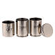 Triple container for Holy Oils CRIS-CAT silver plated brass 5x2 cm s3