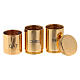Triple oil stock in golden brass 10x2 cm s3