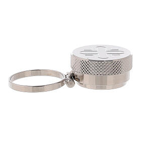 Holy oil container engraved silver-plated brass 2x2 cm single