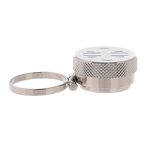Holy oil container engraved silver-plated brass 2x2 cm single 2
