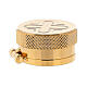 Single oil stock container golden brass cross lid 2x2 cm s1