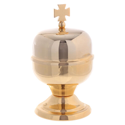 Holy oil stock of the Catechumens, gold plated brass, 60 ml 4
