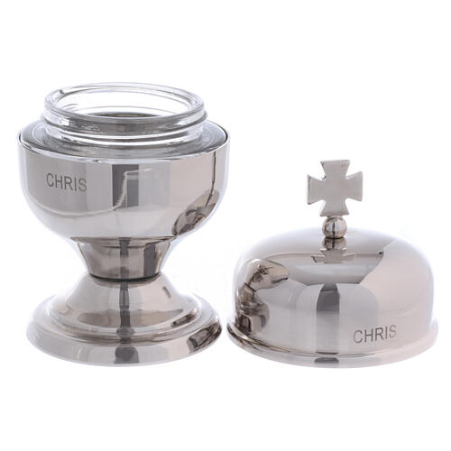 Holy Chrism oil stock brass 60 ml silver tone 3