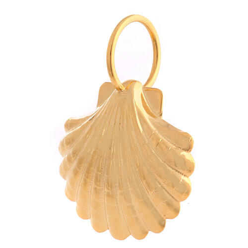 Baptismal shell in 6 cm gold-colored sheet metal with handle 3