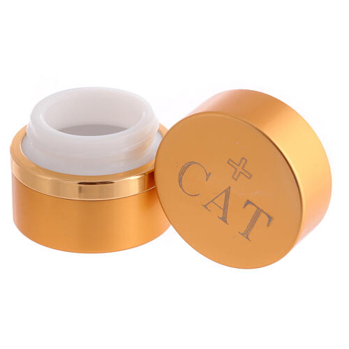 Holy oil vessel 20 ml golden aluminum Catechumens oil 2