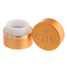 Golden bottle for Chrism Holy oil, aluminium, 20 ml