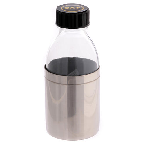 Ölgefäß, CAT, Glasflasche mit Messingverkleidung, 125 ml 1